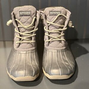 Sperry Duck Boots Women's Size 6.5M  Gray-Blur Wool EUC STS93027